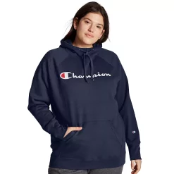 Plus Size Champion® Powerblend Graphic Hoodie -Champion Shop 4426788 Athletic Navy