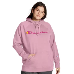Plus Size Champion® Powerblend Graphic Hoodie -Champion Shop 4426788 Beloved Orchid