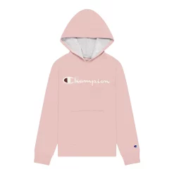 Kids 7-20 Champion® Script Fleece Hoodie -Champion Shop 4928961 Desert Stone