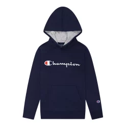 Kids 7-20 Champion® Script Fleece Hoodie -Champion Shop 4928961 Navy