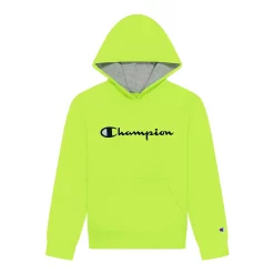 Kids 7-20 Champion® Script Fleece Hoodie -Champion Shop 4928961 Reflector Green
