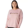 Plus Size Champion® Powerblend Fleece Graphic Crewneck Sweatshirt -Champion Shop 4953348 Pink Beige