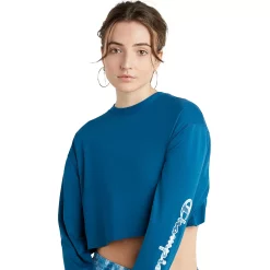 Women's Champion® Soft Touch Crop Tee -Champion Shop 5168819 Fresh Teal