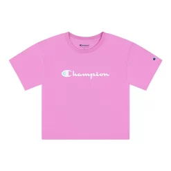 Girls 7-16 Champion® Classic Script Boxy Tee -Champion Shop 5207597 Paper Orchid
