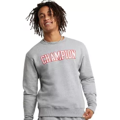 Men's Champion® Powerblend Fleece Crew Sweatshirt -Champion Shop 5537102 Oxford Gray