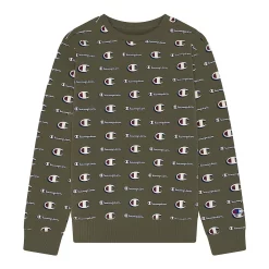 Boys 8-20 Champion® Allover Print Fleece Crew Sweatshirt -Champion Shop 5551248 Olive