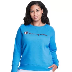 Plus Size Champion® Powerblend Graphic Fleece Sweatshirt -Champion Shop 5720804 Balboa Blue