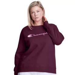 Plus Size Champion® Powerblend Graphic Fleece Sweatshirt -Champion Shop 5720804 Dark Berry Purple