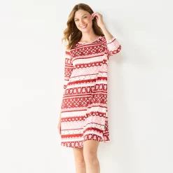 Women's Celebrate Together™ Printed Christmas Swing Dress -Champion Shop 5721706 Christmas Pattern