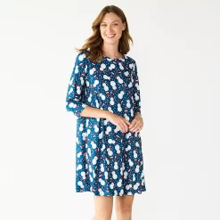 Women's Celebrate Together™ Printed Christmas Swing Dress -Champion Shop 5721706 Happy Snowman