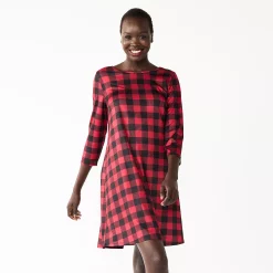 Women's Celebrate Together™ Printed Christmas Swing Dress -Champion Shop 5721706 Red Plaid
