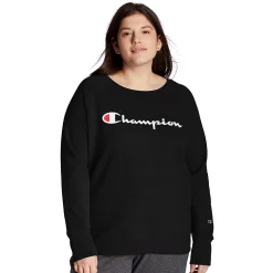 Plus Size Champion® Powerblend Graphic Fleece Sweatshirt -Champion Shop 6142126 Black